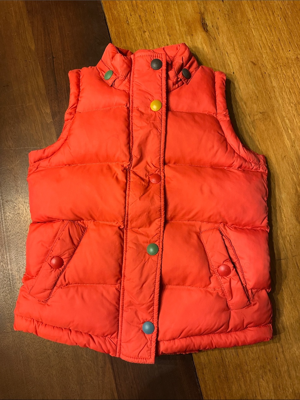 Joules Kids Puffer Vest - Bright Orangey-Red